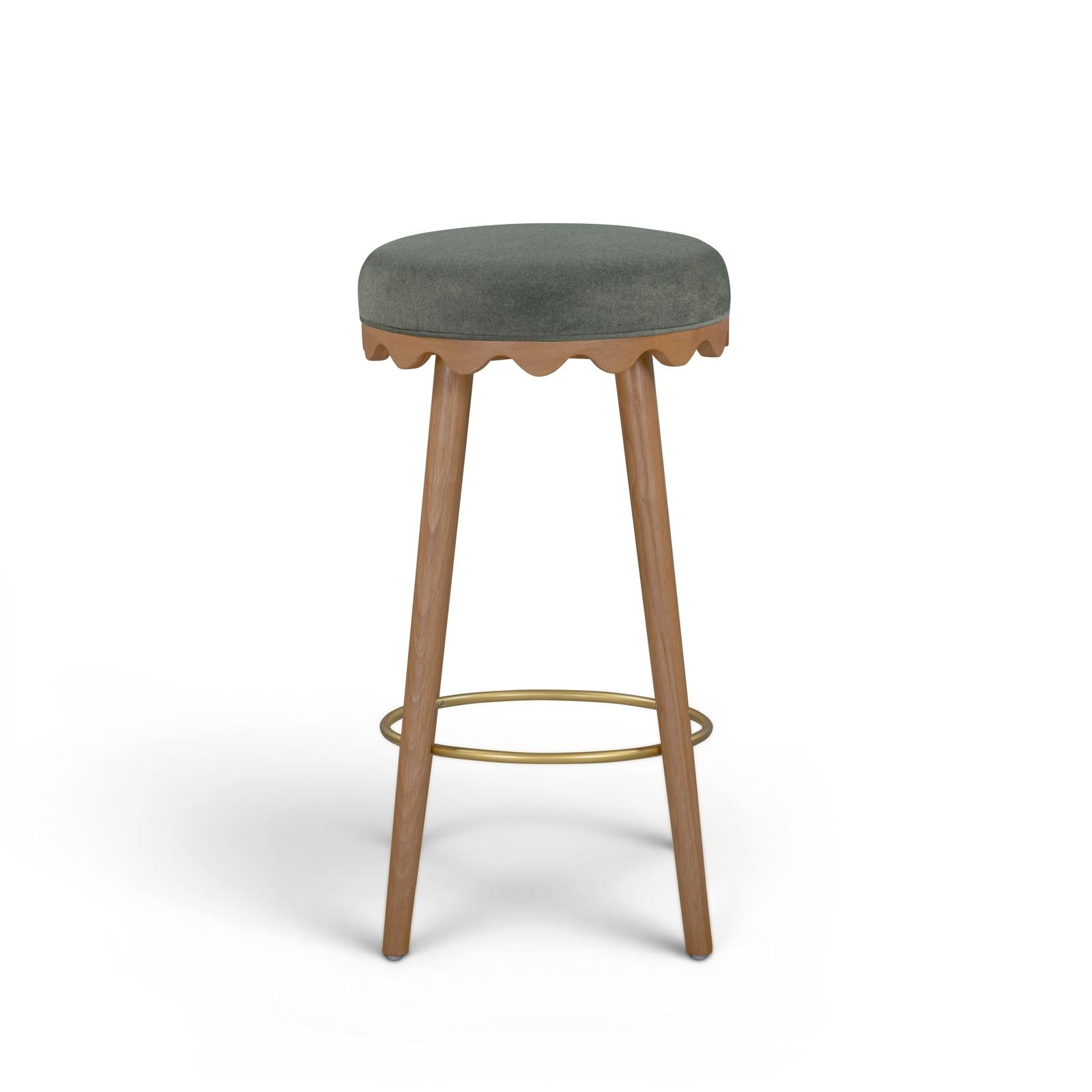 TOV Furniture Oodle Performance Vegan Mohair Bar Stool