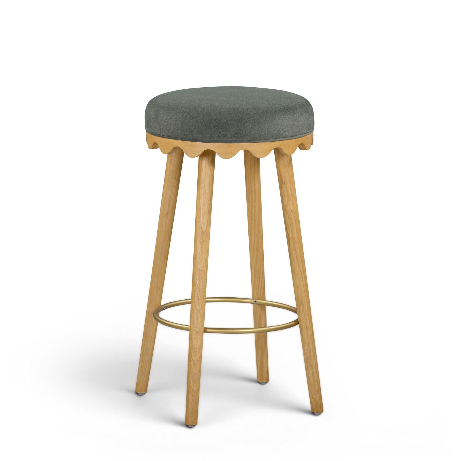 TOV Furniture Oodle Performance Vegan Mohair Bar Stool