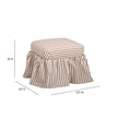 TOV Furniture Gertrude Striped Performance Linen Skirted Ottoman