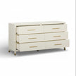 TOV Furniture Dani Cream Faux Shagreen Drawer Dresser