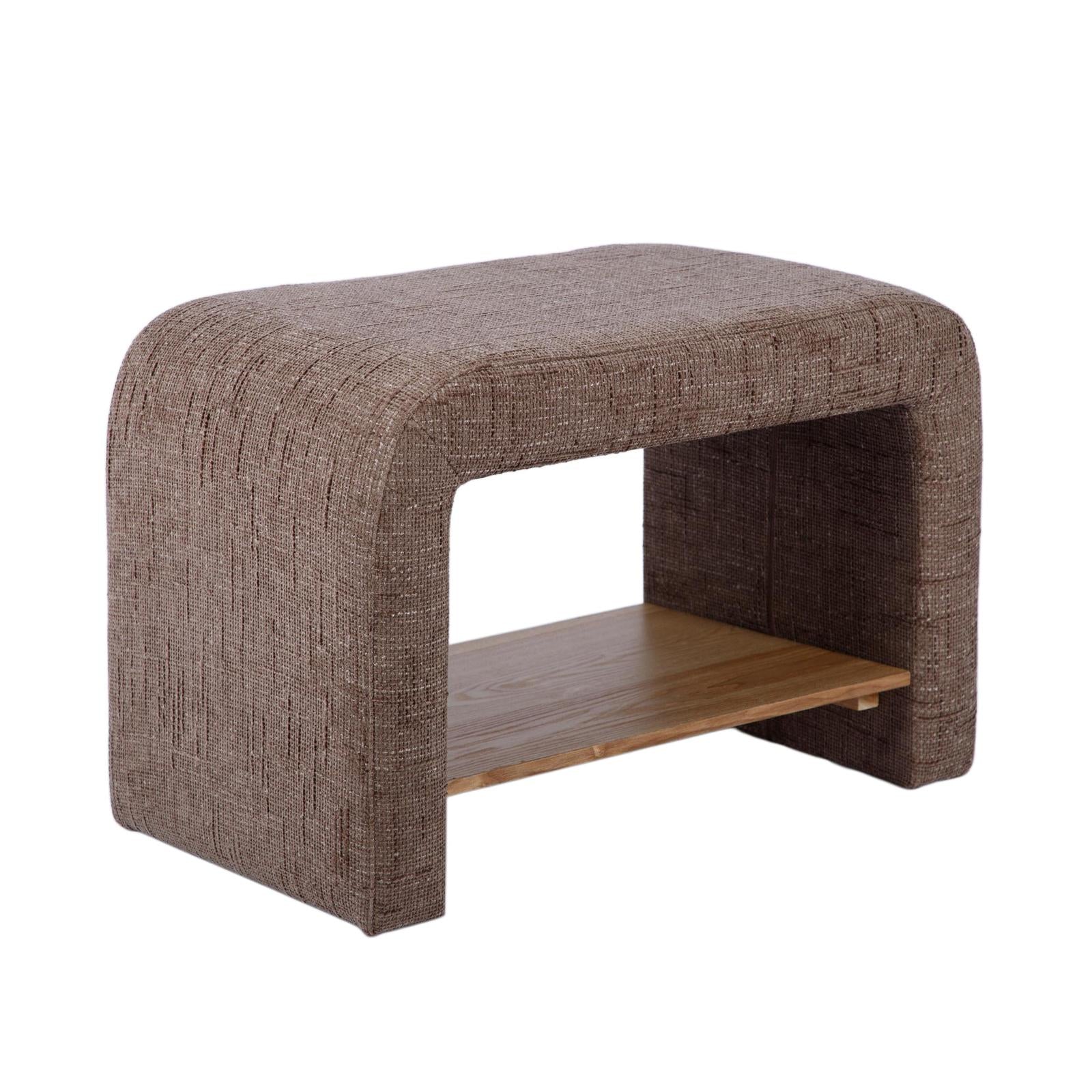 TOV Furniture Alvie Railroad Chenille Storage Side Table