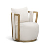 TOV Furniture Paolo Cream Upcycled Basketweave Fabric Outdoor Accent Chair