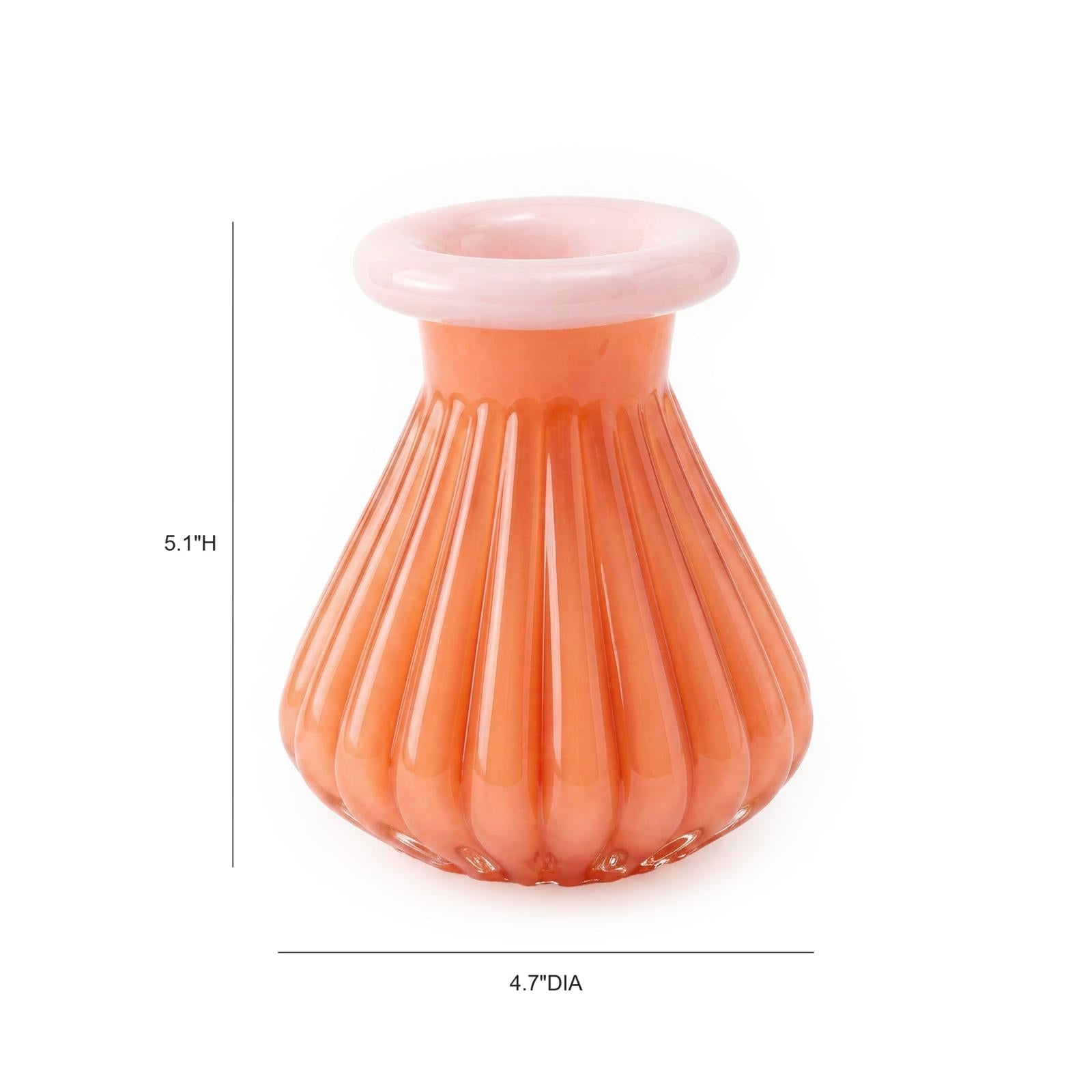TOV Furniture Shell Orange Glass Vase
