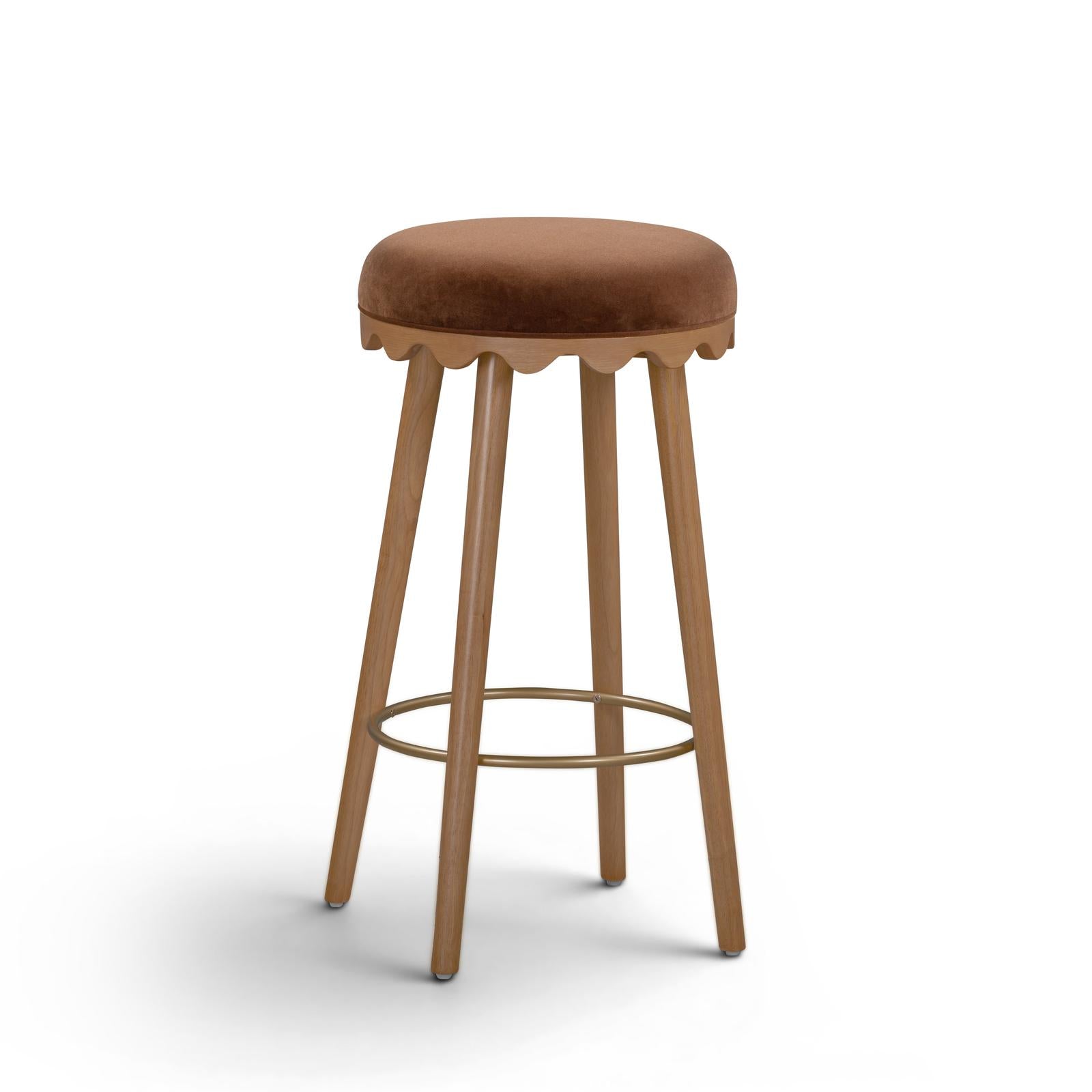 TOV Furniture Oodle Performance Vegan Mohair Bar Stool