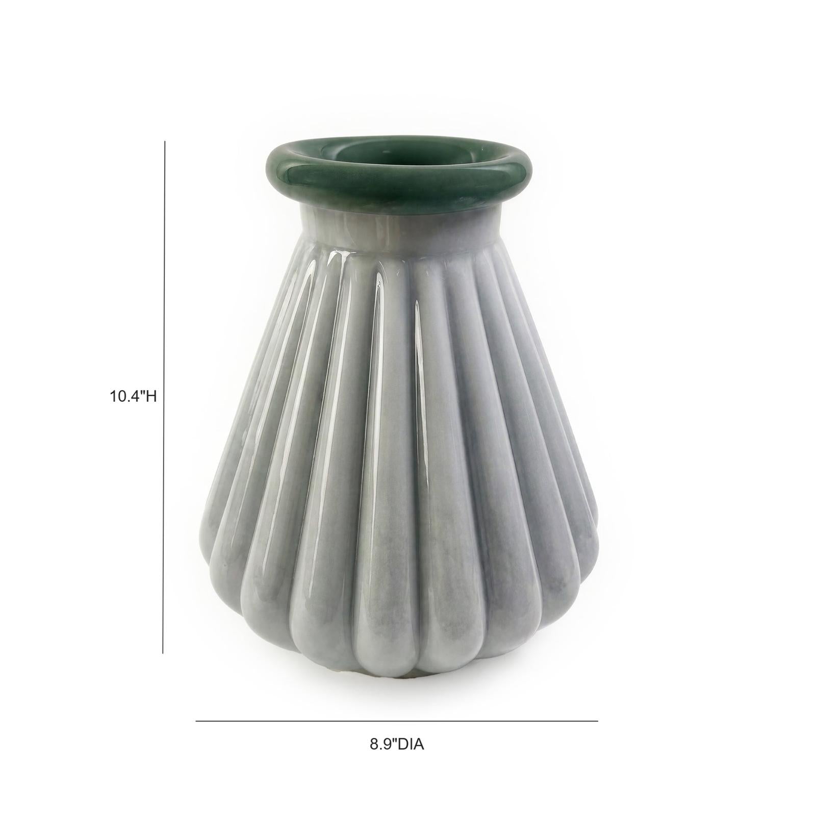 TOV Furniture Shell Seafoam Green Glass Vase