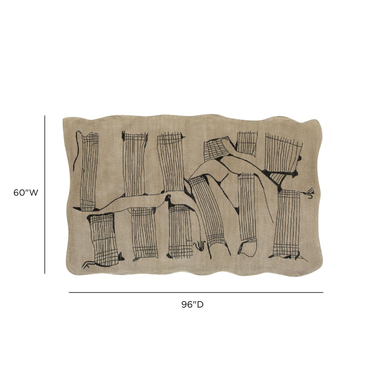 TOV Furniture Mezzo Natural Hand Tufted Wool Area Rug 5'X8'