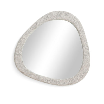 TOV Furniture Klaryss 32"X25" Neutral Floral Jacquard Wall Mirror