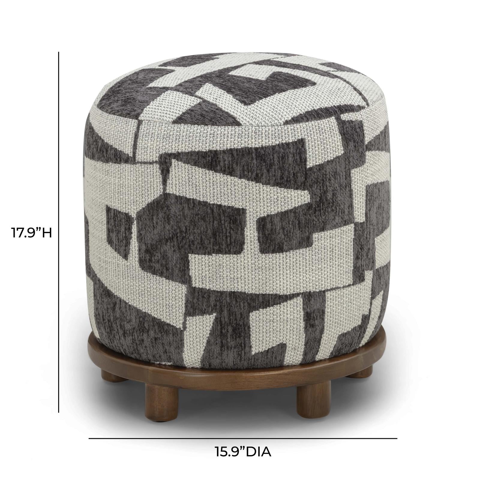 TOV Furniture Bisou Performance Jacquard Ottoman