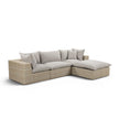 TOV Furniture Cali 4-Piece Performance Fabric & Wicker Outdoor Sectional