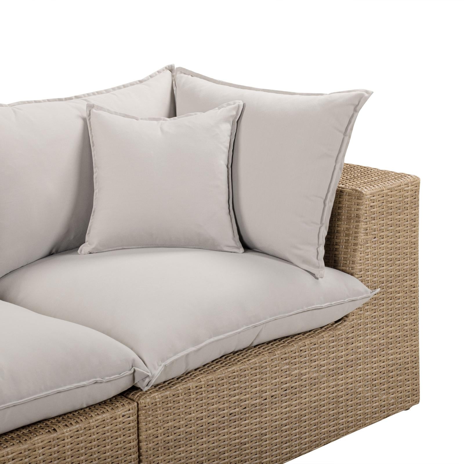 TOV Furniture Cali 4-Piece Performance Fabric & Wicker Outdoor Sectional