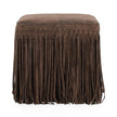 TOV Furniture Daphne Square Suede Fringe Ottoman