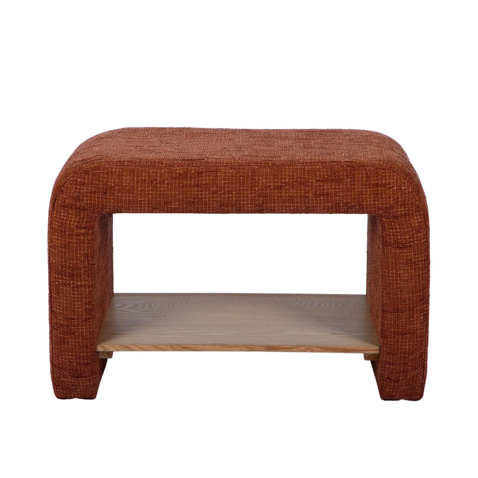 TOV Furniture Alvie Railroad Chenille Storage Side Table