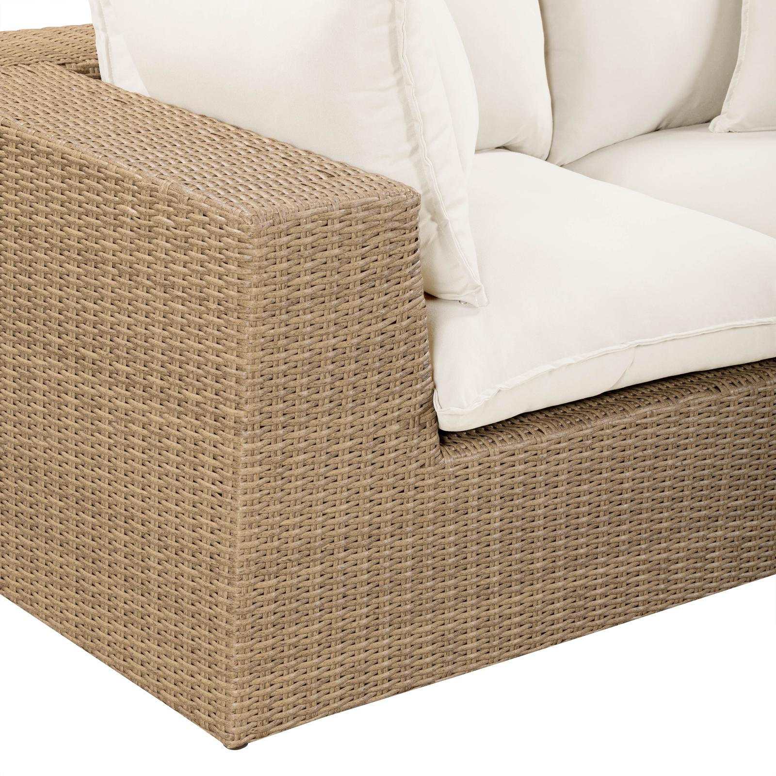 TOV Furniture Cali 4-Piece Performance Fabric & Wicker Outdoor Sectional