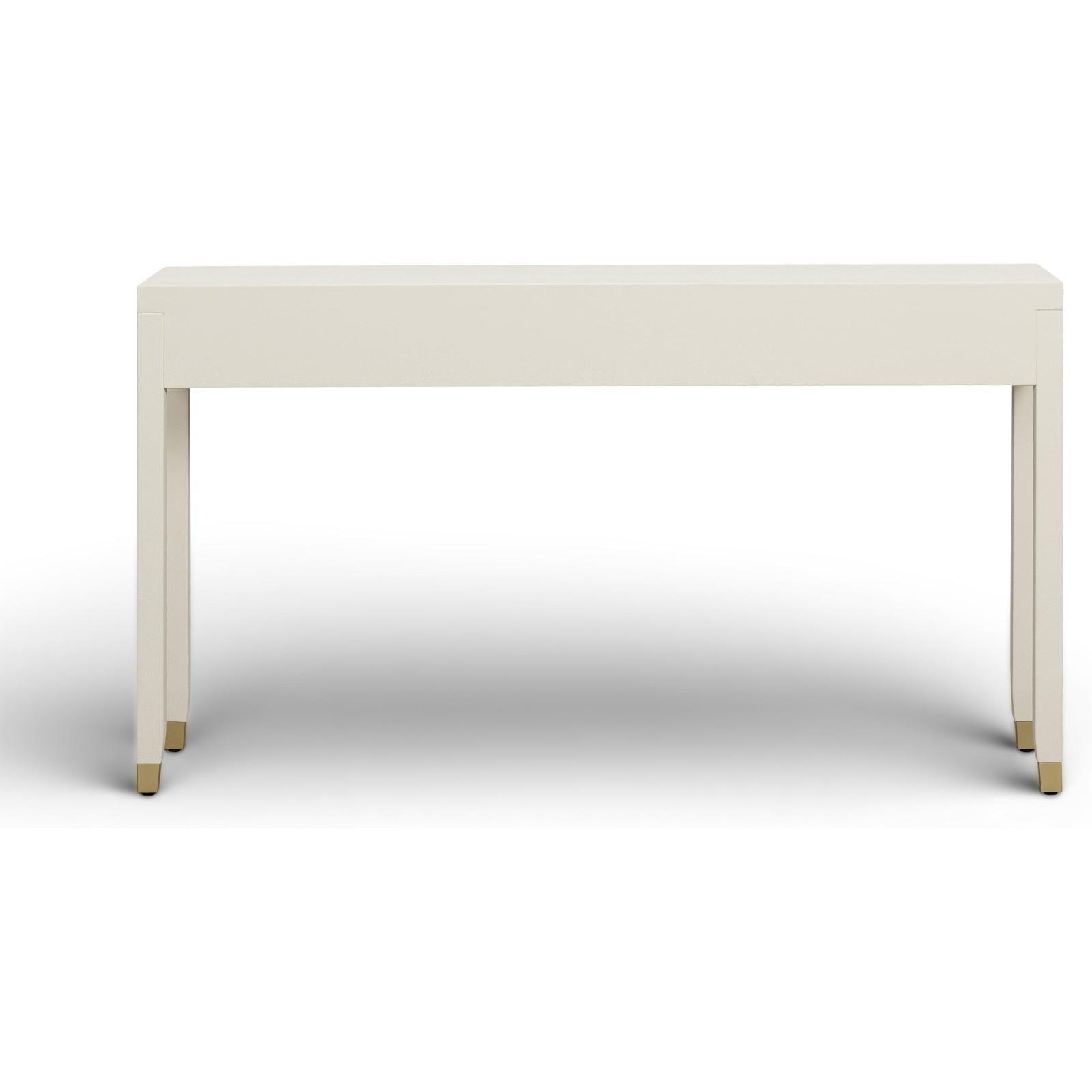 TOV Furniture Dani Cream Faux Shagreen 2-Drawer Console Table