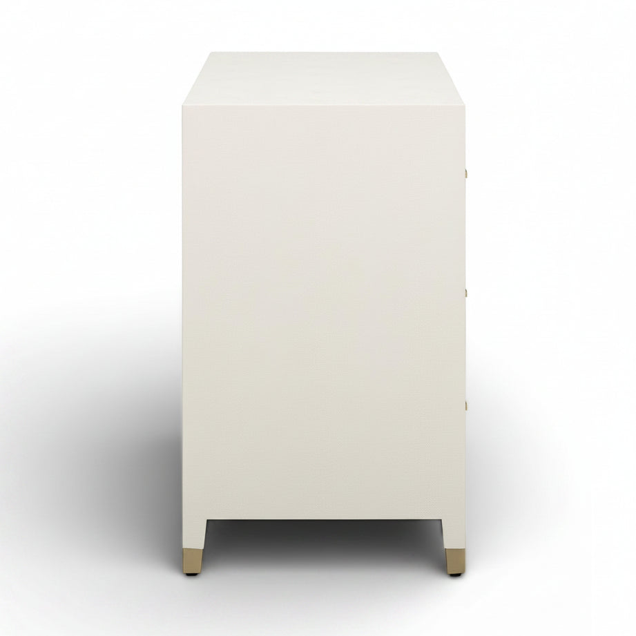 TOV Furniture Dani Cream Faux Shagreen Drawer Dresser