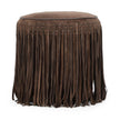 TOV Furniture Daphne Round Suede Fringe Ottoman