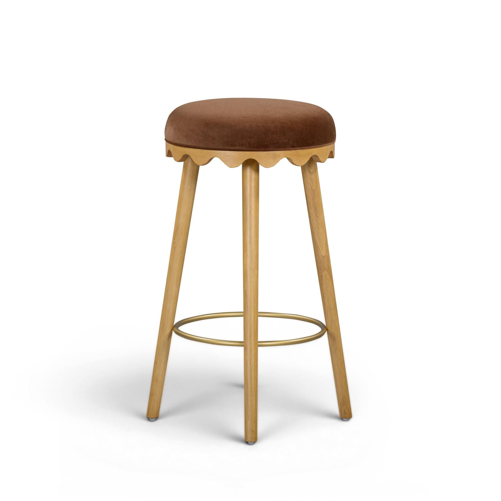 TOV Furniture Oodle Performance Vegan Mohair Bar Stool