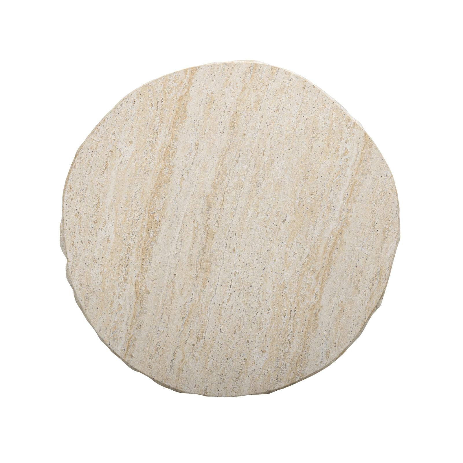 TOV Furniture Roxanne Faux Travertine Indoor/Outdoor Concrete Side Table