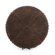 TOV Furniture Daphne Round Suede Fringe Ottoman