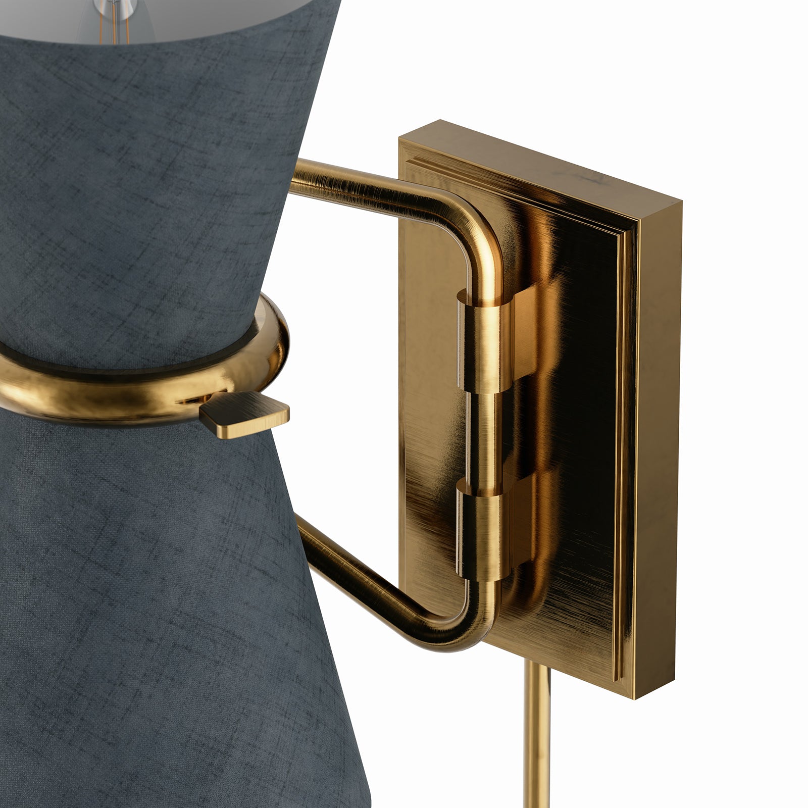 Gable Antique Natural Brass Swing Arm Sconce