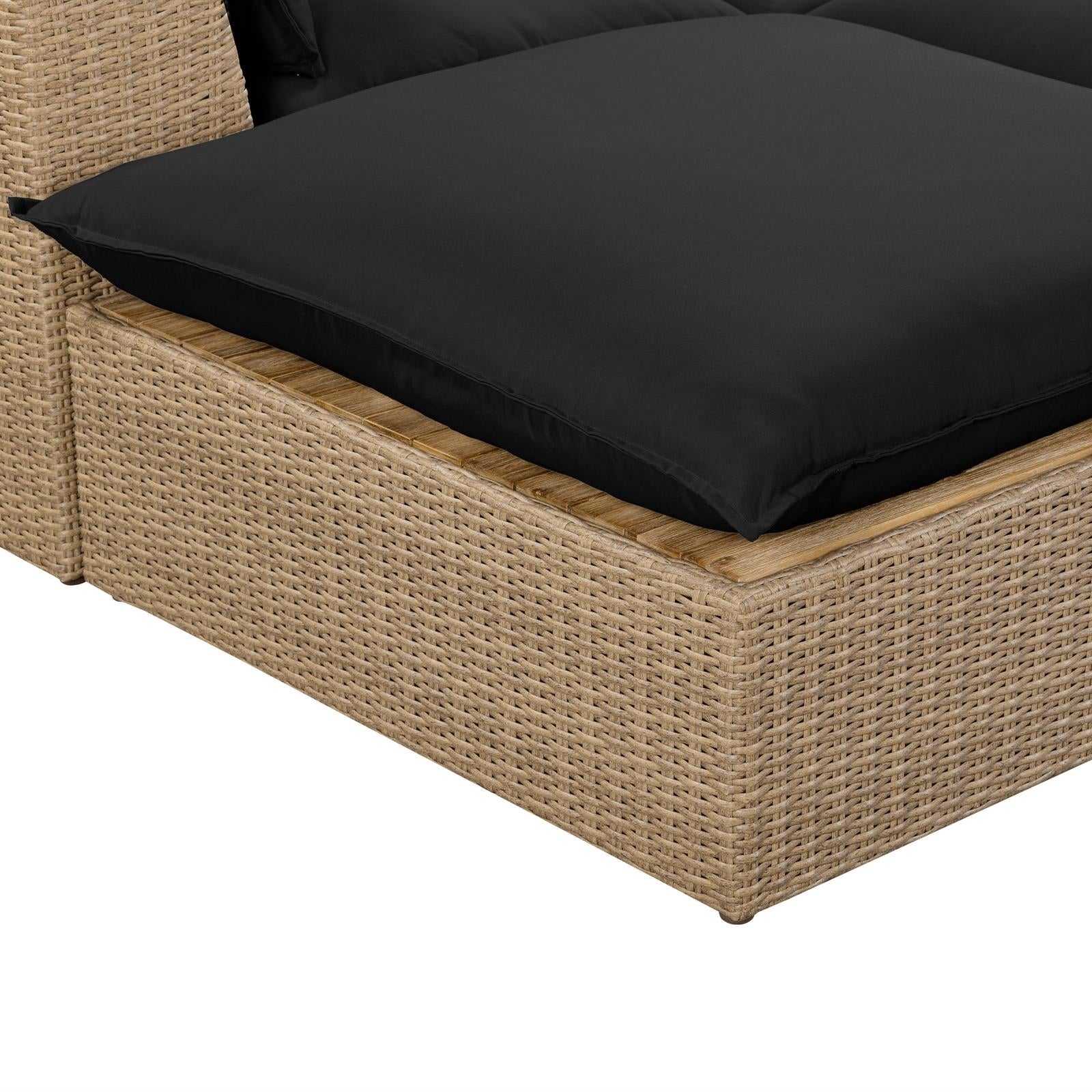 TOV Furniture Cali 4-Piece Performance Fabric & Wicker Outdoor Sectional