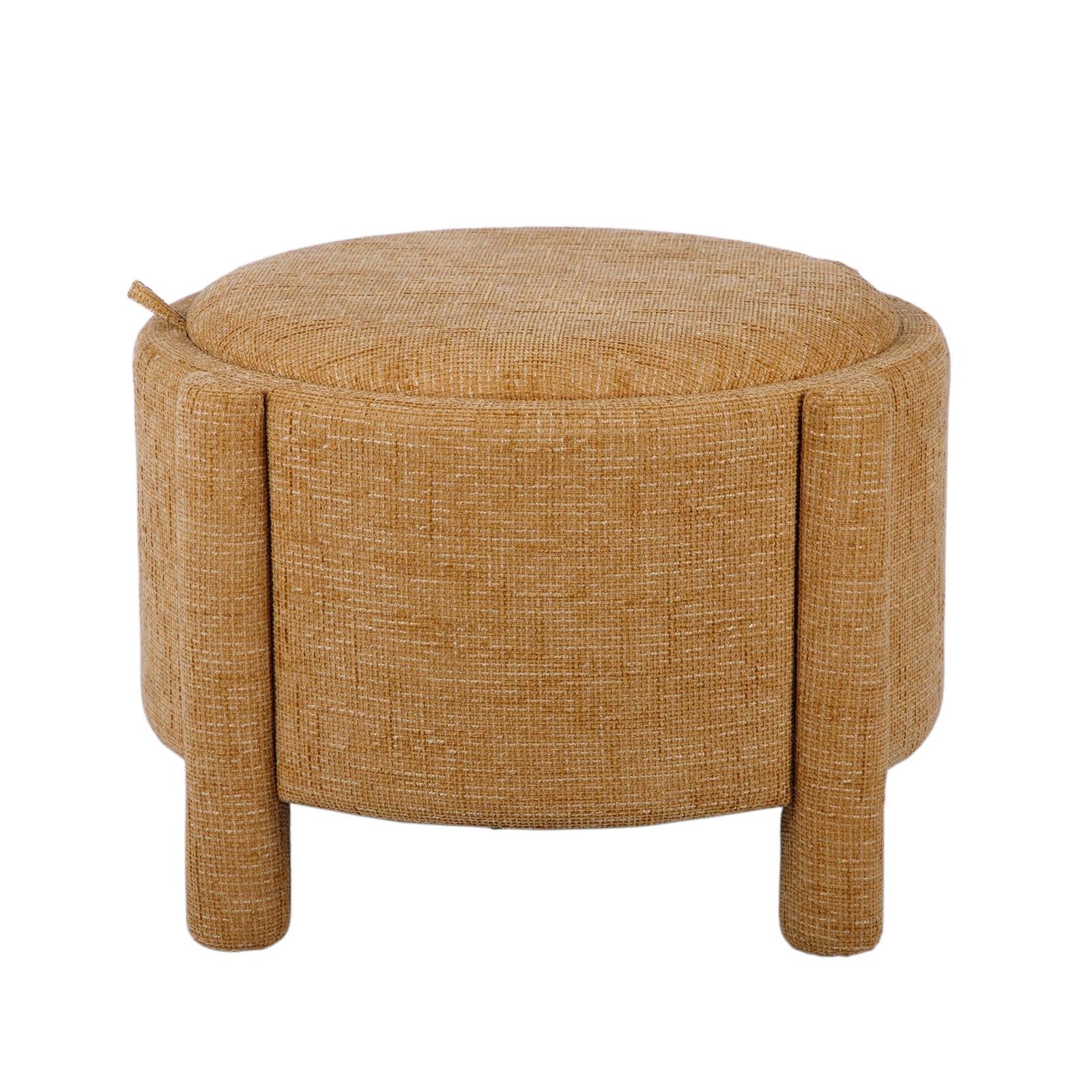 TOV Furniture Bellamy Railroad Chenille Storage Stool With Reversible Tray Top