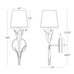 River Reed Antique Gold Leaf with Natural Linen Shade Sconce