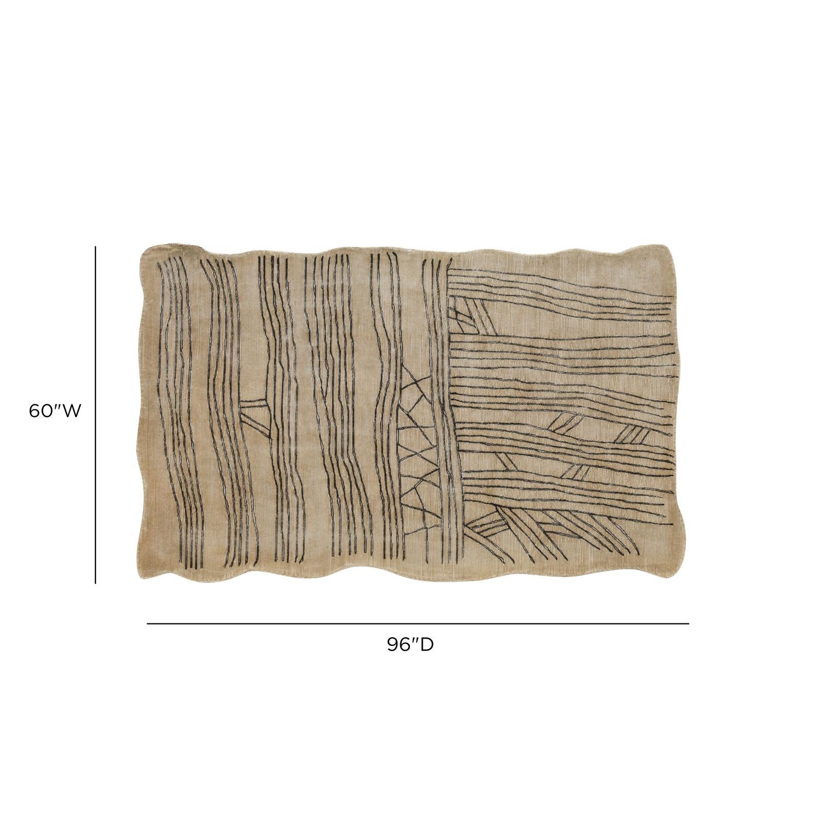 TOV Furniture Daphne Natural Hand Tufted Wool Area Rug 5'X8'