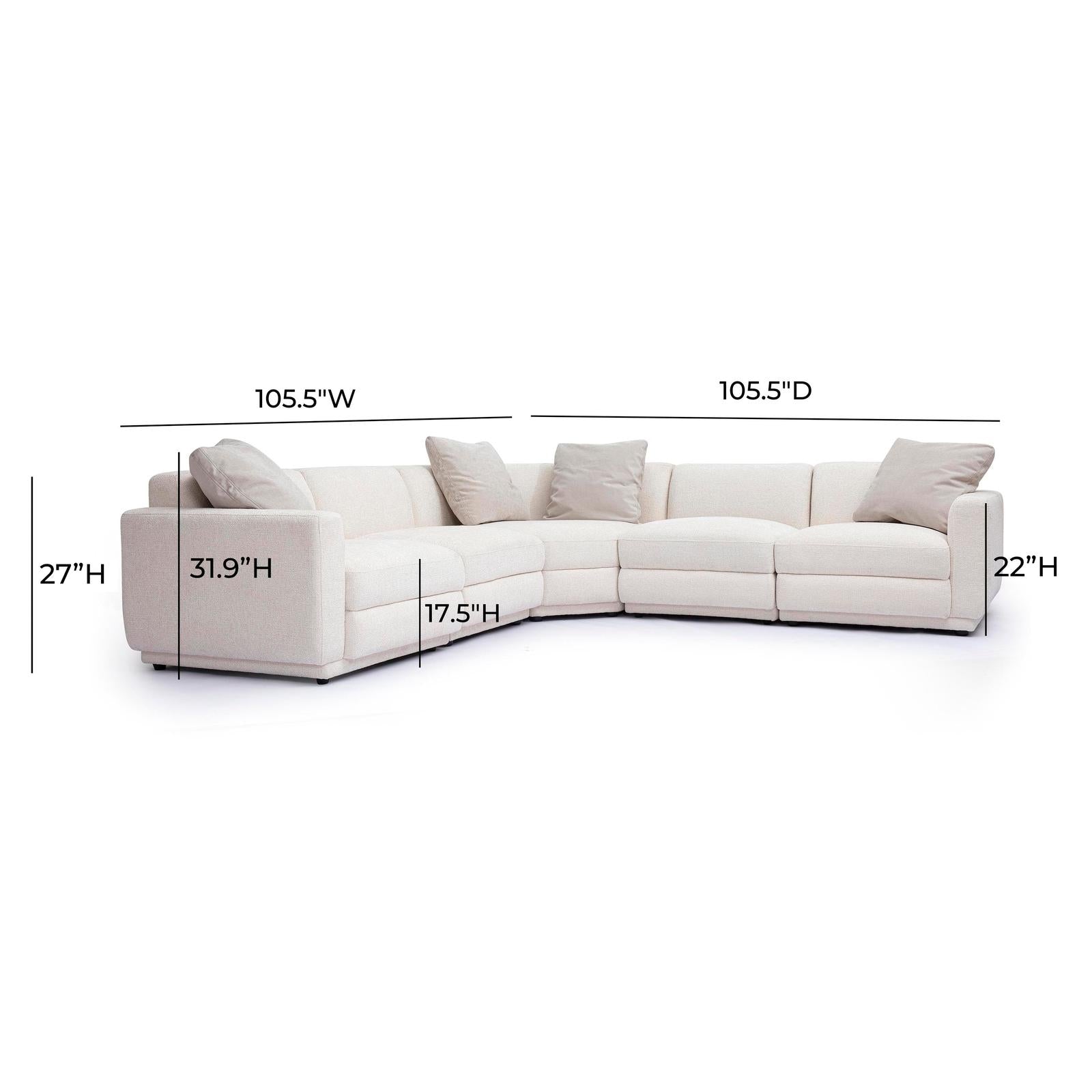 TOV Furniture Perry 5-Piece Modular L-Sectional