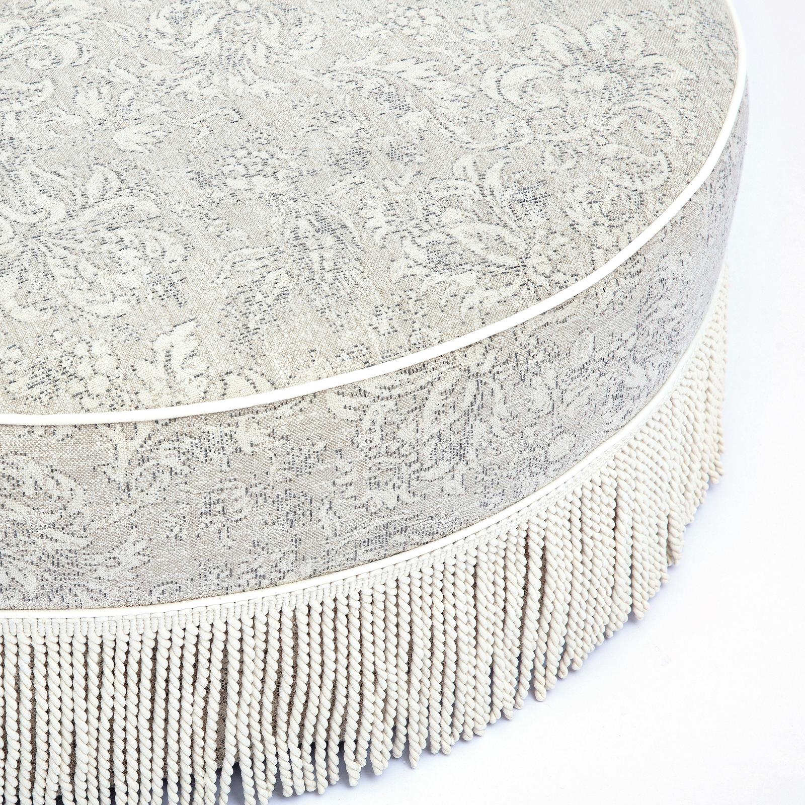 TOV Furniture Tassy Tasseled Round Ottoman