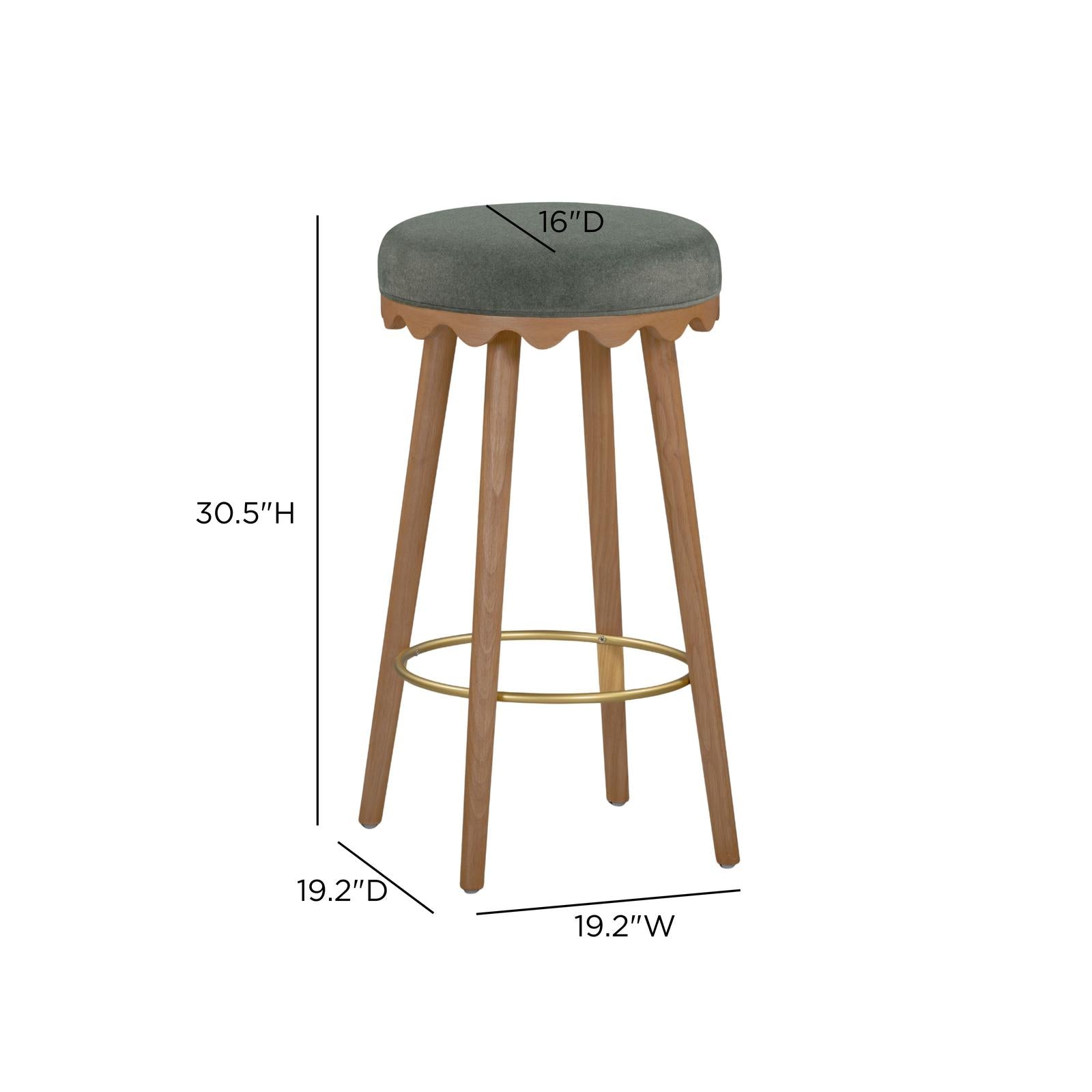 TOV Furniture Oodle Performance Vegan Mohair Bar Stool