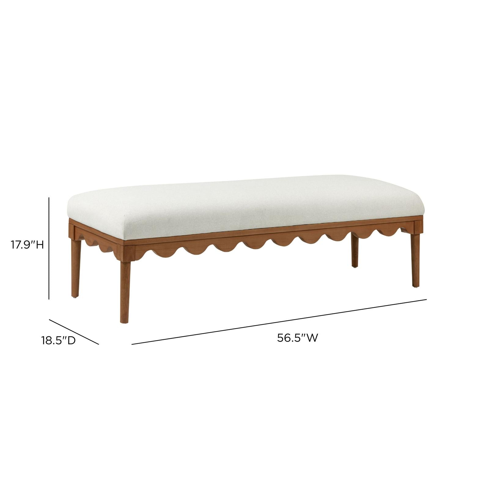 TOV Furniture Oodle Performance Vegan Mohair Bench