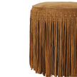 TOV Furniture Daphne Round Suede Fringe Ottoman