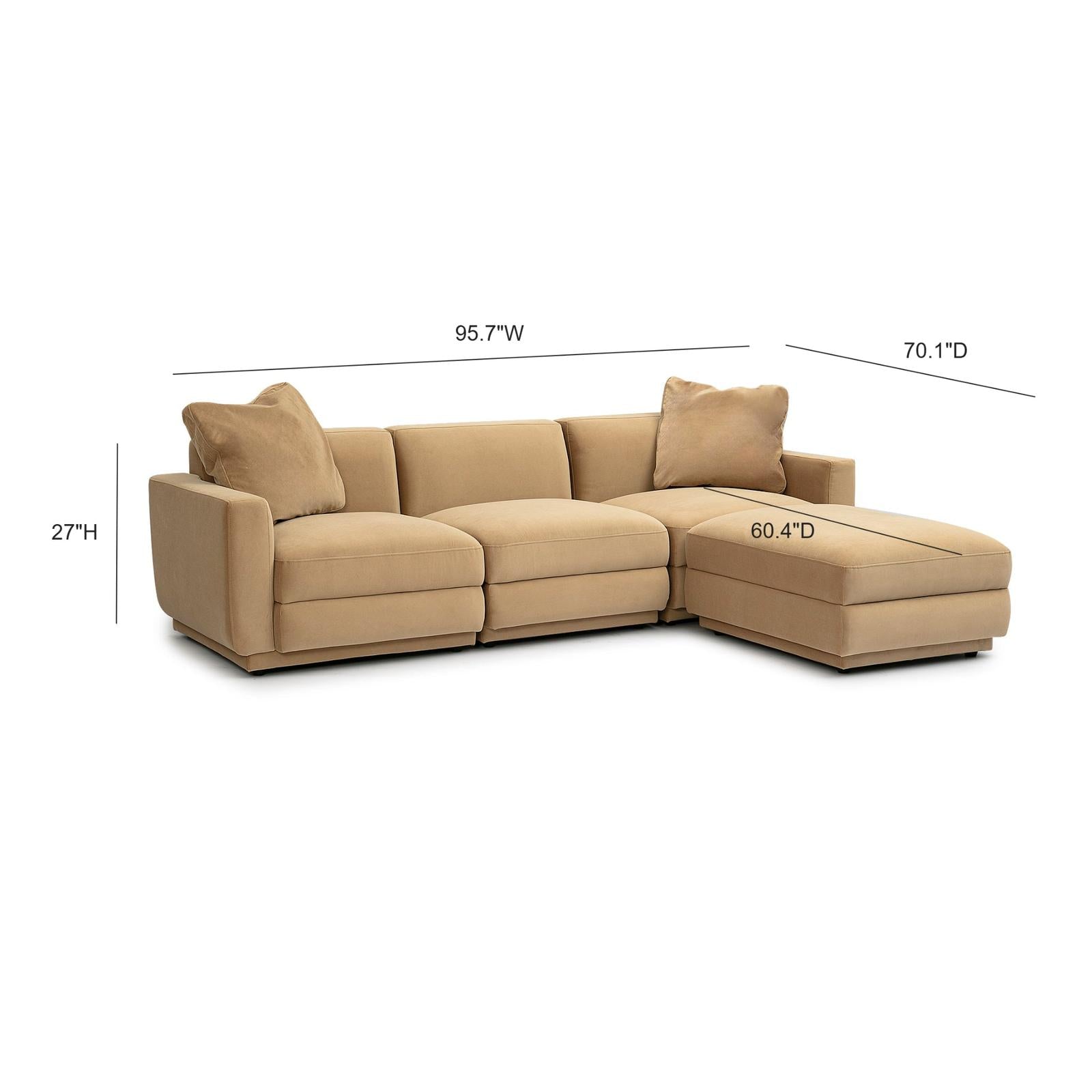 TOV Furniture Perry 4-Piece Modular Sectional