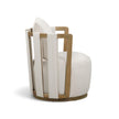 TOV Furniture Paolo Cream Upcycled Basketweave Fabric Outdoor Accent Chair