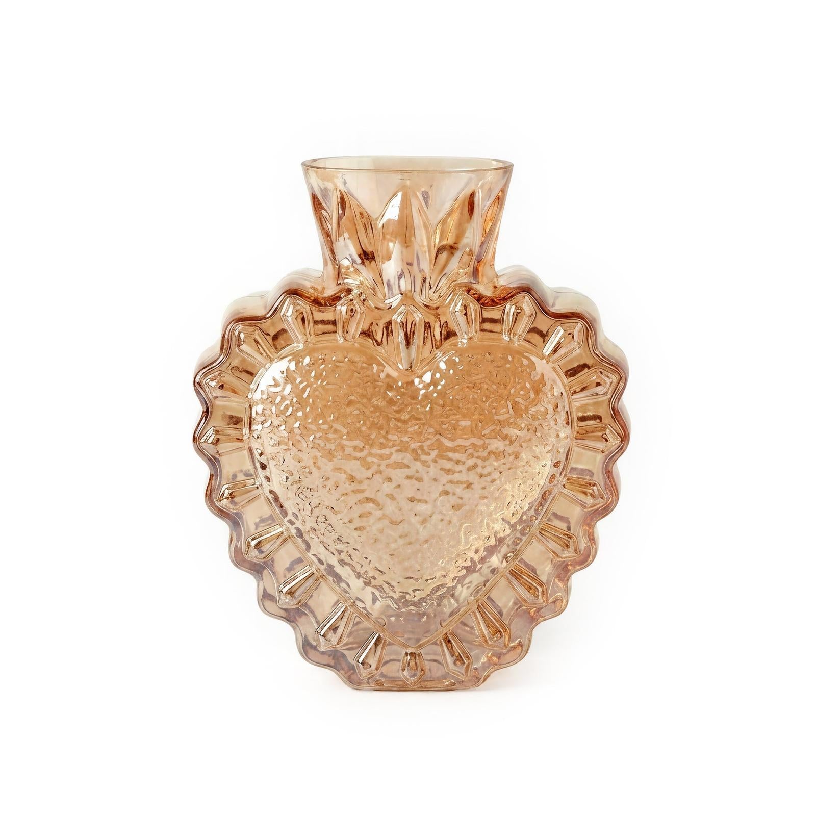 TOV Furniture Heart Amber Glass Vase