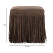 TOV Furniture Daphne Square Suede Fringe Ottoman