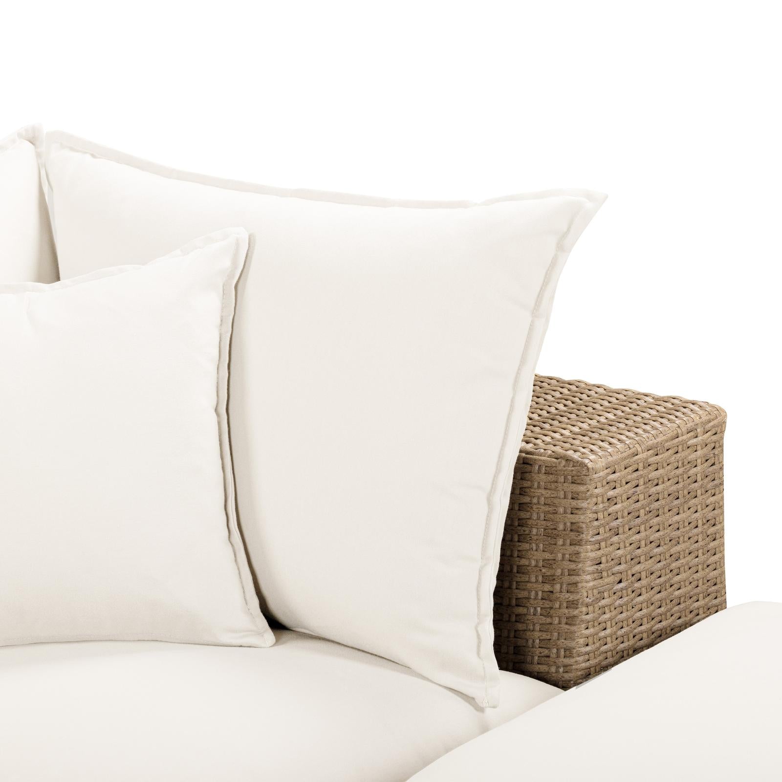 TOV Furniture Cali 4-Piece Performance Fabric & Wicker Outdoor Sectional