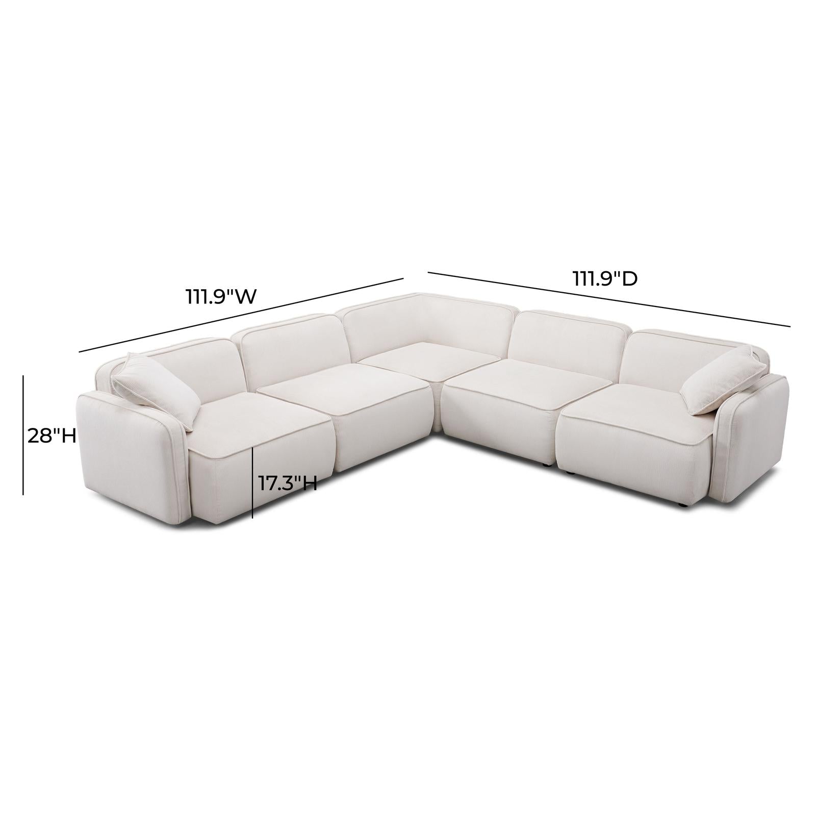 TOV Furniture Travie 5-Piece Modular L-Sectional