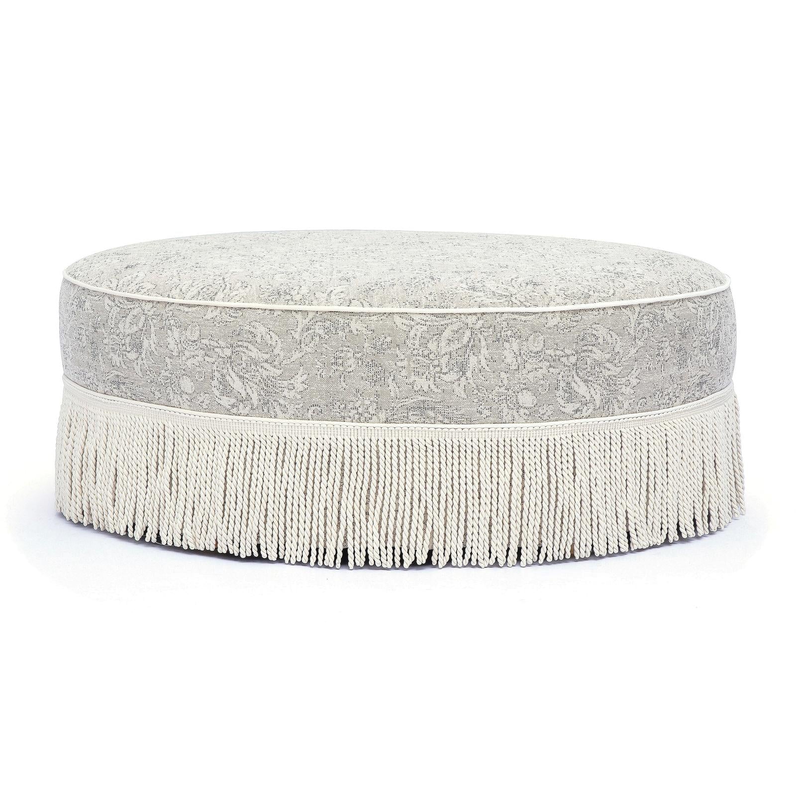 TOV Furniture Tassy Tasseled Round Ottoman