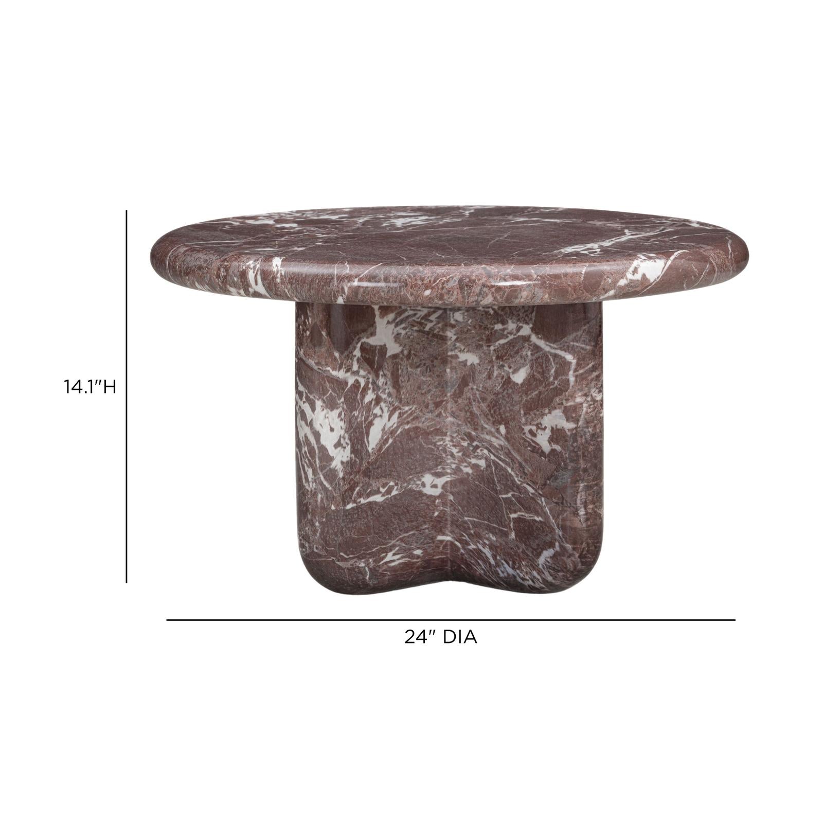 TOV Furniture Juju Faux Marble Indoor/Outdoor Round Coffee Table (24