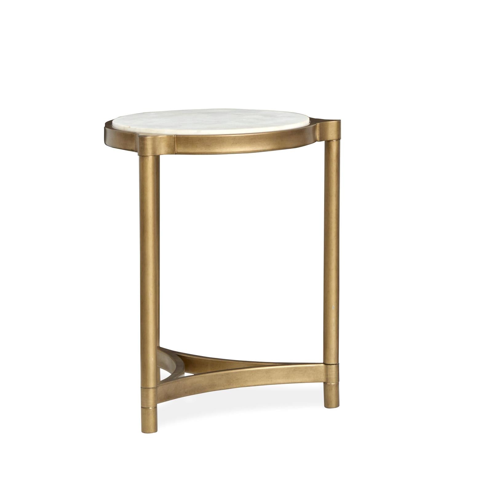 Magnussen Home Cassidy Aged Brass & Volakas Classic Round Accent Table
