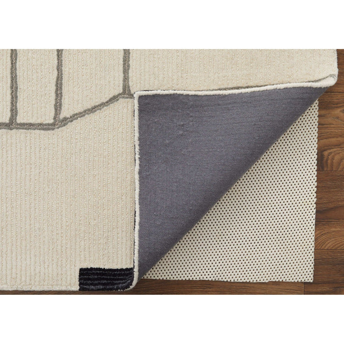 Feizy Maguire 8902F Transitional Abstract Rug in Ivory/Gray/Taupe