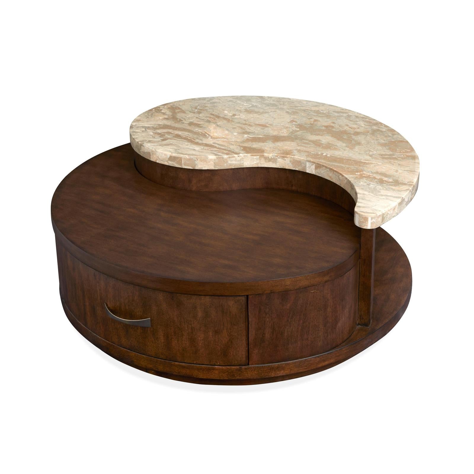 Magnussen Home Mcpherson Burnt Umber Round Cocktail Table With Casters