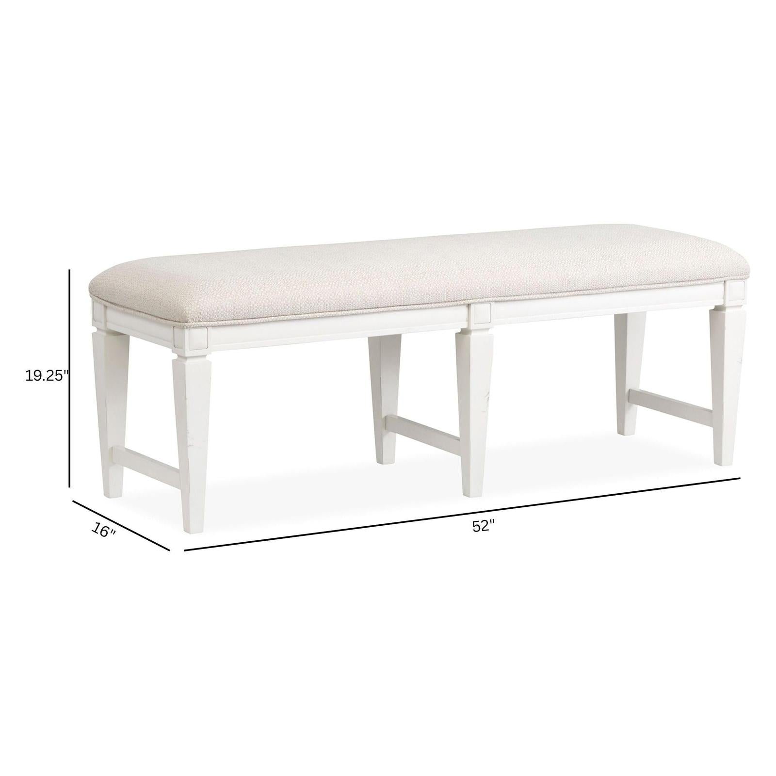 Magnussen Home Willowbrook Egg Shell White Upholstered Bench