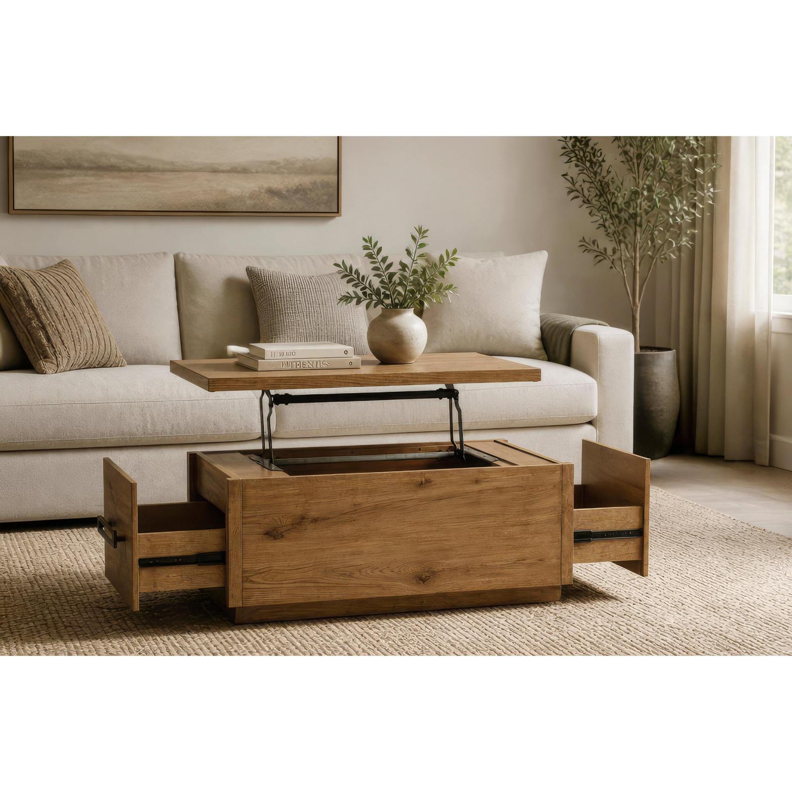 Magnussen Home Marcel Brown Lift Top Storage Cocktail Table