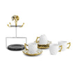 Michael Aram Anemone Demitasse Set with Stand - Set of 4