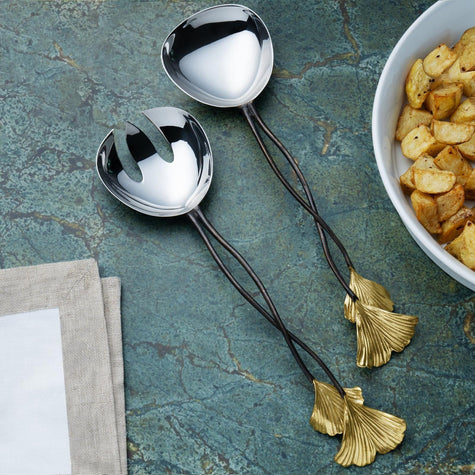 Michael Aram Golden Ginkgo Serving Set