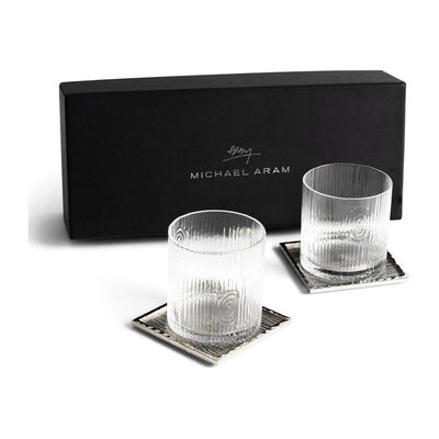 Michael Aram Ivy & Oak Glass and Coaster Gift Set of 2