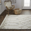 Feizy Anica 8011F Transitional Trellis & Lattice Rug in Ivory/Tan/Silver